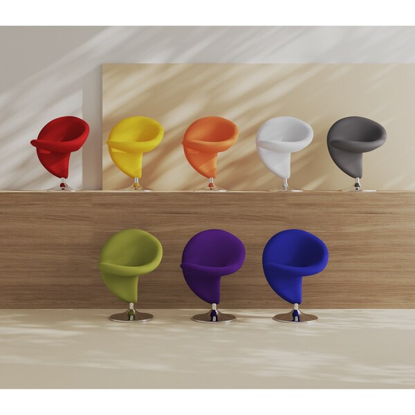 Manhattan Comfort Curl Swivel Accent Chair Set in Multi Colors: Red, Orange, Yellow, White, Grey, Blue, Red, & Purple 8-AC040 - main